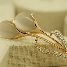 韓國高檔鬱金香胸針胸花奢華大氣開衫扣別針女西裝配飾復古披肩扣 歷史價格詳細信息