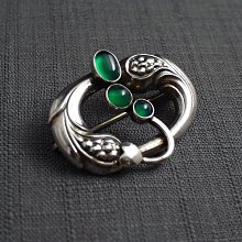喬治傑生 GEORG JENSEN 編號 75 月光石 純銀胸針 罕見美品 歷史價格詳細信息