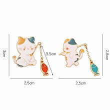 *姑姑熊*～女孩服飾配件。貓咪與魚的綁髮束。可愛。柔軟。療癒。 歷史價格詳細信息