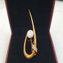 日本回流胸針首飾手刻紋鐵地象嵌金月輪形花朵圖117 歷史價格詳細信息