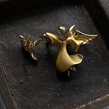 Vintage復古董首飾天使丘比特琺瑯仿珍珠金色耳環耳釘耳~特價#促銷 #現貨 歷史價格詳細信息