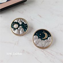 太陽雲小眾高級感藍色人造水晶胸花大氣雙色金花朵鑲石胸針別針女優選免運 歷史價格詳細信息