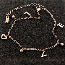 18K玫瑰金love五圓牌雙層鍊腳鍊 歷史價格詳細信息