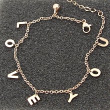 18K玫瑰金love五圓牌雙層鍊腳鍊 歷史價格詳細信息