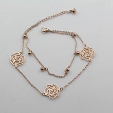 玫瑰金彩金雙層腳鍊 時尚氣質腳鍊 飾品 腳鍊女生 沙灘腳鏈 雙層圓珠腳鍊 小球腳鍊 金屬腳鍊 足鍊 圓球腳鍊 腳環 腳飾 歷史價格詳細信息