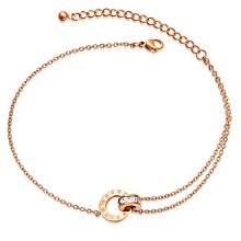 《 QBOX 》FASHION 飾品【B19N085】 精緻秀氣幾何圖形星星圓圈鑲鑽玫瑰金鈦鋼腳鍊/腳環 歷史價格詳細信息