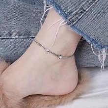 s925純銀愛心腳鏈女時尚氣質高級感心形米粒設計小眾百搭腳飾 歷史價格詳細信息