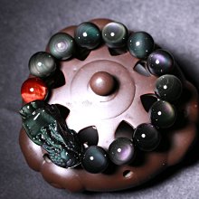 天然彩虹眼黑曜石佛珠手鍊108顆手串加葫蘆貔貅中國結男女款6-8mm 歷史價格詳細信息