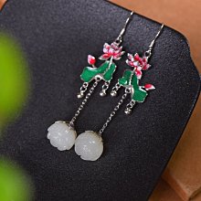 金鑲玉耳釘純天然翡翠迷你高級感陽綠色18k耳飾祖母綠送媽媽碧澗~晴天 歷史價格詳細信息