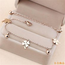 小美飾品韓版鈦鋼玫瑰金四葉花腳鏈女輕奢小衆鈴鐺腳環網紅小飾品不掉色 限時下殺 價格比較,價格查詢,歷史價格詳細信息