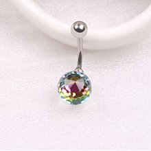 人體穿刺桃心滿鑽肚臍環 肚臍扣  醫用鈦鋼 0.8mm細桿 滿鑽球 肚臍釘 歷史價格詳細信息
