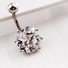 超閃鋯石肚臍環 肚臍釘 細針 穿刺針 性感臍環 閃亮 鈦針 白色 金色 歷史價格詳細信息