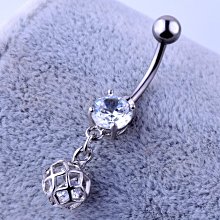 韓版時尚圓形鏤空水晶鋯石肚臍環 臍釘 醫用鋼 粗針 肚臍扣 價格比較,價格查詢,歷史價格詳細信息