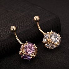 六面超閃鋯石短桿肚臍環 臍釘 肚臍扣 穿刺飾品 鈦鋼 不銹鋼桿 歷史價格詳細信息