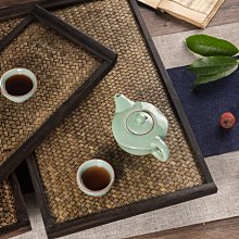 現貨 泰國復古長方形茶具托盤中式干泡茶盤家用日式實木竹編藤編茶托盤家用 便攜 日系 價格比較,價格查詢,歷史價格詳細信息