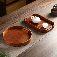 日式重竹托盤圓形長方形家用木盤子茶盤實木碟圓形北歐~特價~特價 歷史價格詳細信息