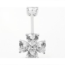 s925銀肚臍環 鑲鑽鋯石六芒星靈動肚臍釘推薦 歷史價格詳細信息