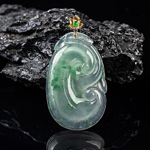 天然翡翠A貨，k金扣鑲嵌冰種佛公項鍊吊墜掛件玉墜鎖骨墜室外陽臺自然光，原相機實拍，無美顏！ 歷史價格詳細信息