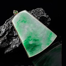 緬甸翡翠吊墜冰潤飄陽綠無事牌掛件k金鑲嵌天然A貨連扣尺寸 歷史價格詳細信息