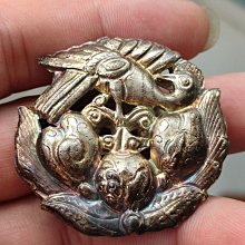 雙面工藝鏨刻蝙蝠紋的老銀壓襟一個三件套老銀吊件老銀 歷史價格詳細信息