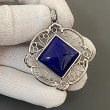 老礦料青金石四棱柱長條吊墜深紫俏色細膩啞光純天然免運包退 歷史價格詳細信息