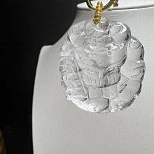 天然白水晶雙面雕九尾狐毛衣鍊 吊墜 正面美麗可愛的九尾狐，背 歷史價格詳細信息