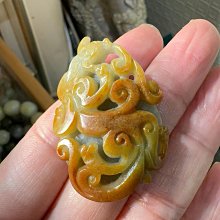 籽料仿古雙龍雞心佩新疆和闐玉籽料白玉灑金皮鏤空吊墜掛件，重1 歷史價格詳細信息