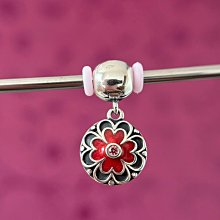 潘多拉，絕版紅色茱萸固定扣吊墜，天竺葵吊墜，僅收藏，正品鋼印 歷史價格詳細信息