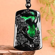 天然墨翠A貨翡翠墨玉鐘馗冰種玉石吊墜掛件 天師鐘馗墨翠吊墜 尺寸60.8*38*9 精雕細 歷史價格詳細信息