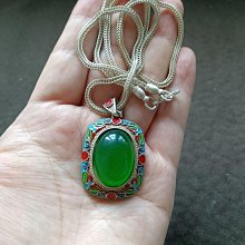 古玩收藏藏區老銀鑲嵌紅色巴山翠景泰藍吊墜掛件毛衣鍊 歷史價格詳細信息