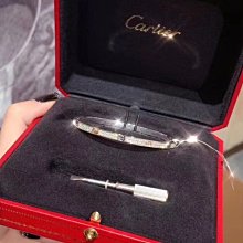 【Luxury Room極盡奢華】保證真品Cartier卡地亞Love窄版18K金PT750白K金細版螺絲手環N6710800滿鑽鑽石手鐲15號2020保卡全新 價格比較,價格查詢,歷史價格詳細信息