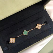 現貨 Van Cleef & Arpels 梵克雅寶 孔雀石綠 四葉草手鏈 五花手鏈 手環 歷史價格詳細信息