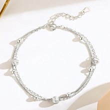 s925銀圓珠雙層半圓耳環復古港風設計感個性耳釘簡約女潮小巧網紅#飾品#女生#氣質#簡約~特價 歷史價格詳細信息