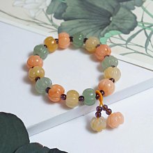 新疆金絲玉石手鏈女ins風南瓜珠紫羅蘭手飾品手串文玩單圈 貨 歷史價格詳細信息