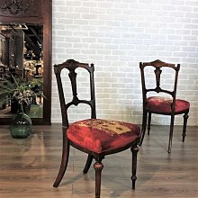 ⚜️ 卡卡頌 皇家之門 . 歐洲古董 ⚜️優雅 !英國 細膩 胡桃木雕刻  單椅 古董椅(僅有一對) F244 ✬ 價格比較,價格查詢,歷史價格詳細信息