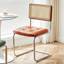 北歐藤編椅子實木家用設計師餐椅中古椅咖啡廳酒店休閒ins椅 歷史價格詳細信息