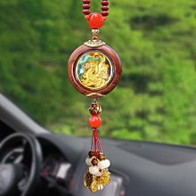【蔚然】汽車掛件黃楊木蓮花精品手工車飾品後視鏡掛飾招財平安內飾用品 歷史價格詳細信息