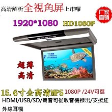 15寸車載顯示器15.6寸吸頂液晶顯示屏高清MP5 1080P HDMI/USB/SD/聲音可從收音機撥出/支援紅外耳機 歷史價格詳細信息