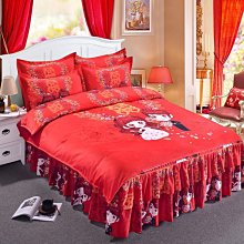 婚慶四件套140支貢緞長絨棉刺繡六件套十件套婚慶陪嫁結婚 歷史價格詳細信息