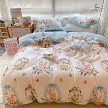 【熱賣精選】小清新床單四件套ins純色三件套被套撞色水洗棉1.8床笠 歷史價格詳細信息