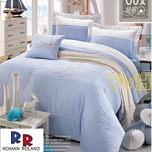 =YvH=RR 羅曼羅蘭台灣製精品 60支精梳棉 100%純棉 地中海風 藍與白 R7105 雙人床罩組 可訂做 歷史價格詳細信息