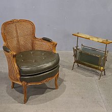 法國 藤面 實木刷色 雕刻 扶手椅 (已更換全新布面) 歐洲古董老件  ch0977【卡卡頌  歐洲古董】 歷史價格詳細信息