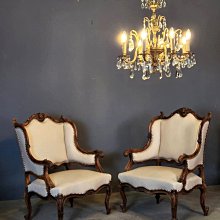 ⚜️卡卡頌 歐洲古董⚜️稀有! 19世紀 法國 手工 百年 老橡木雕刻 厚牛皮 扶手椅 主人椅 古董椅 皮椅 HM ✬ 歷史價格詳細信息