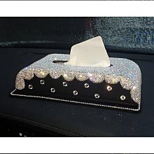 高檔鑲鑽汽車紙巾盒車載紙巾盒儀表臺抽紙盒座式車紙巾盒創意新款 歷史價格詳細信息