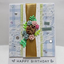 手工卡片 現貨♥♥藍花朵朵長型卡片  生日感謝祝福卡 ✿~♡TUNG手作卡片、飾品♡~✿ 歷史價格詳細信息