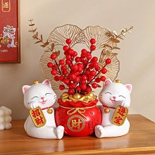 招財貓入戶玄關擺件輕奢高檔客廳電視柜酒柜家居飾品喬遷新居禮品半米潮殼直購 歷史價格詳細信息