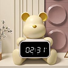 暴力熊電子鐘表擺放式客廳時鐘擺台式臥室床頭桌面數字鬧鐘高顏值半米潮殼直購 歷史價格詳細信息