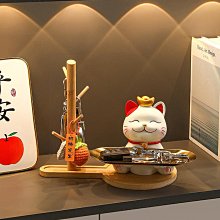 招財貓入戶玄關擺件輕奢高檔客廳電視柜酒柜家居飾品喬遷新居禮品半米潮殼直購 歷史價格詳細信息