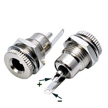 帶螺帽 DC-022 內徑5.5mm里針2.1mm DC 電源插座  （10個一拍）   [89044-032] 歷史價格詳細信息