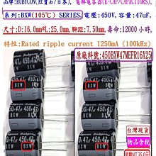 電容器,BXW,400V,68uF,尺寸:12.5*40,壽命:10000小時(200個=NT 5000元),Rubycon 歷史價格詳細信息